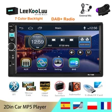 LeeKooLuu 2 Din AutoRadio Car Stereo 7'' Car Multimedia Player Bluetooth FM DAB Radio TF/USB With Steer Controller External Mic
