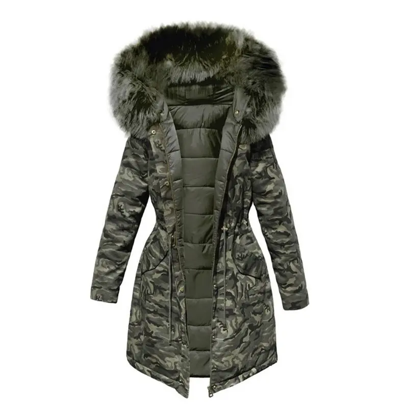 Женская зимняя куртка с капюшоном, зимнее пальто, парка, свободная парка с меховым воротником, куртки с хлопковой подкладкой, Прямая поставка