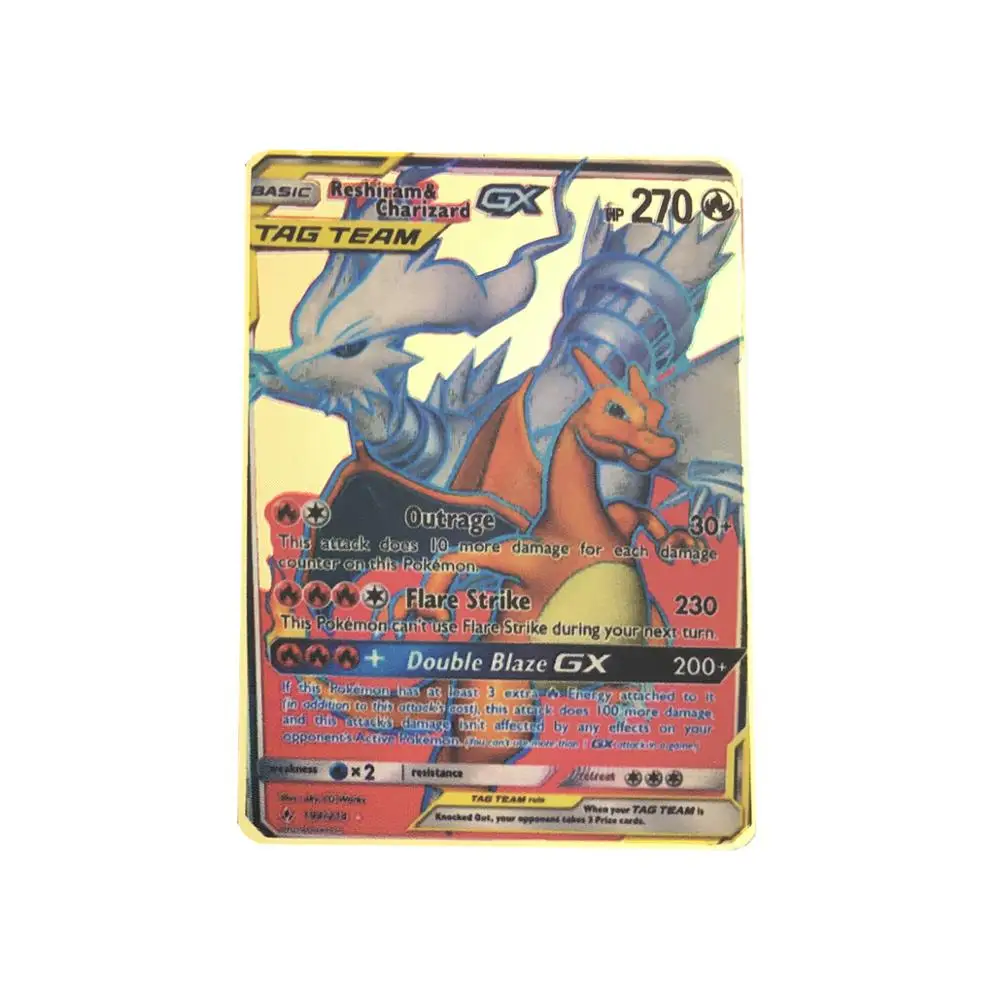 Высокое качество игры аниме битва карт золото металл Pokemones карты коллекция карточная фигурка Модель Детская игрушка подарок - Цвет: 15