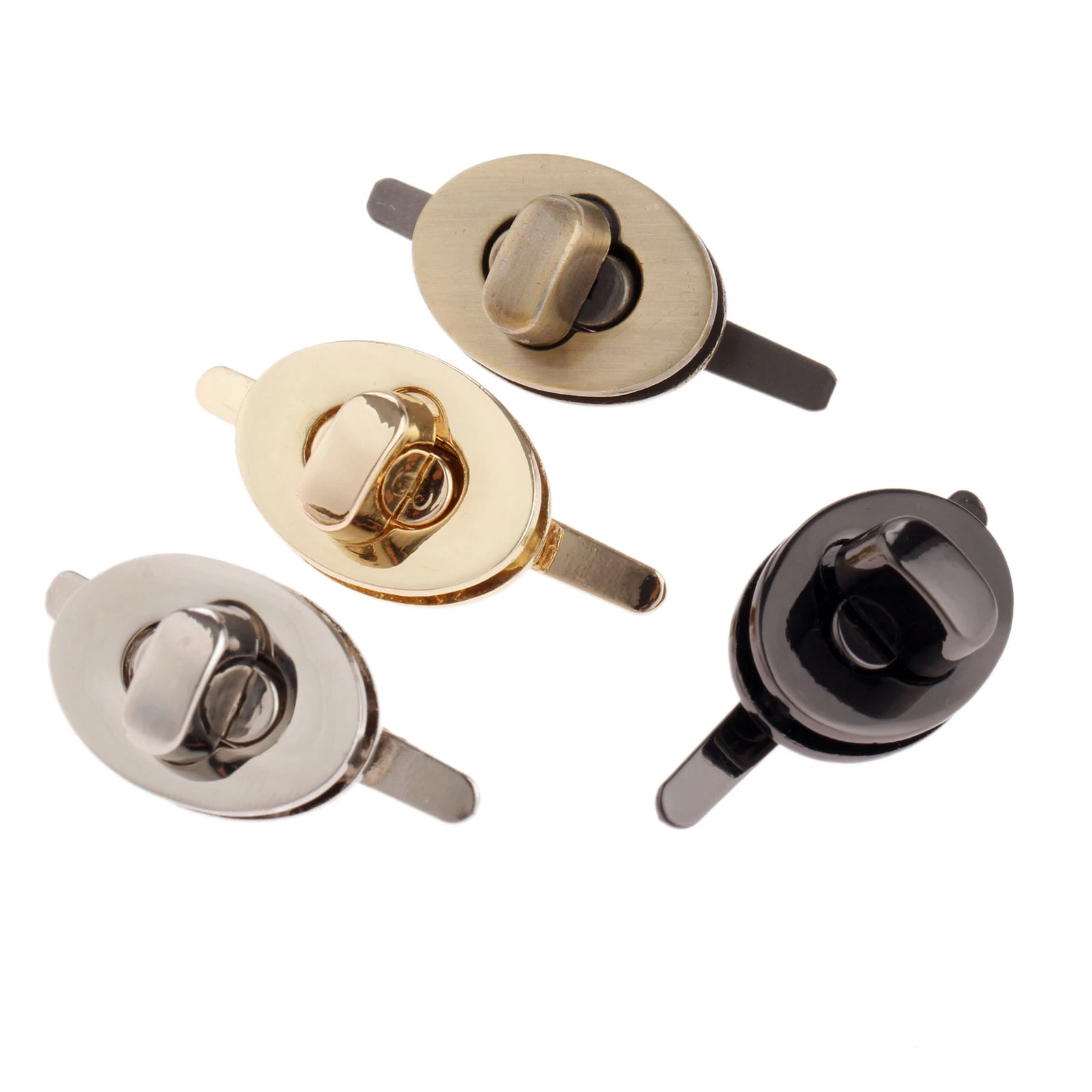 Oval-Shape Turn Lock Snap Clasps Closure Bag Buckles DIY Hardware Accessories
