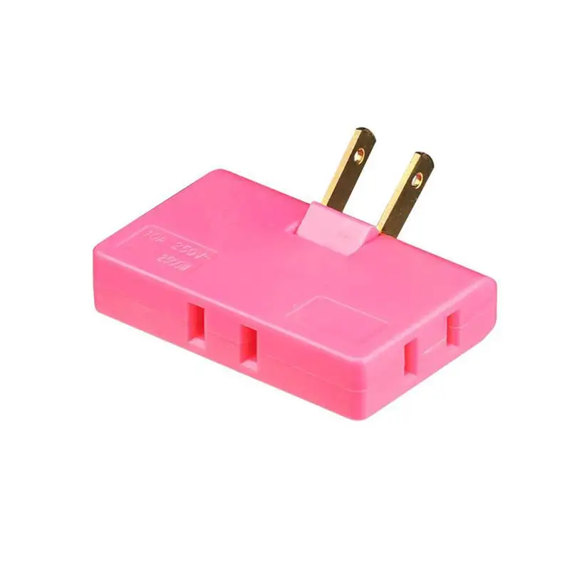 

New Wall Adapter Swivel Head Charger 3 in 1 Outlet Power Charger Wall Power Outlet Expander US Plug, Pink/Yellow