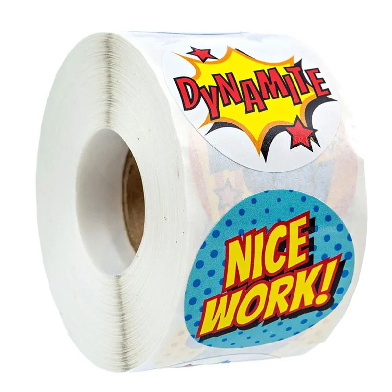 

500 Stickers per roll Super Hero Reward Stickers 8 Super Hero Designs cute Students Kids and Teachers stationery sticker