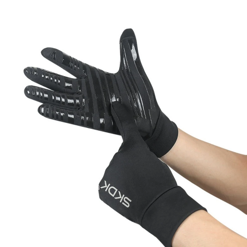 Для мужчин Термальность велосипедные перчатки с двумя пальцами сенсорный экран анти-скольжения карманы наискосок с силиконовой нашивкой Водонепроницаемый шелковистые волшебная палочка для осени и зимы