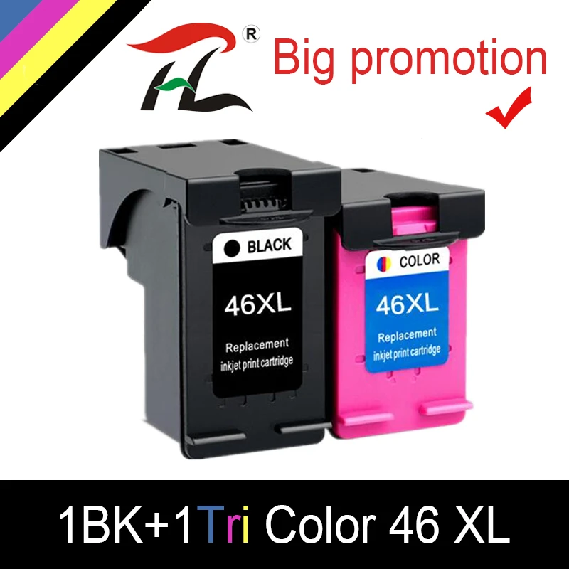 Картридж для принтера HTL совместимый с HP 46 46xl DeskJet 2020hc 2025hc 2520hc 2029 2529 4729|Чернильные