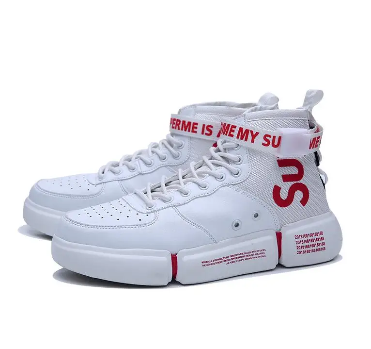 

High Top Spring and Summer Men's Casual Shoes Large Size Hip Hop Male Flat Sneakers Ins Fashion Mens Casual Flat Shoes