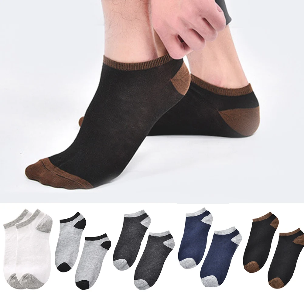 

Mens Colorblock Ankle Boat Socks Non-slip Low Cut Casual Sport Cotton Socks Man Invisivel Boat Thin Cheapest Big Sock for Men