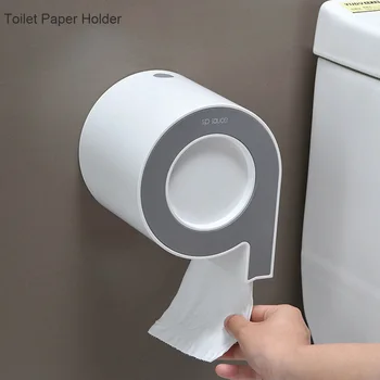 

Tissue Box ABS Moisture Proof Punch Free Bathroom Storage Ring Shape Hanging Rack Universal Wall Mounted Toilet Paper Holder