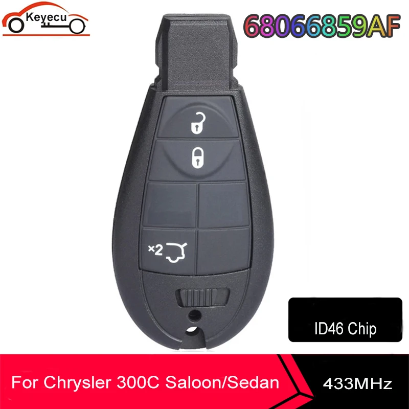

KEYECU 3 Buttons 433MHz PCF7941A ID46 Fobik Remote Car Key Fob For Chrysler 300C Saloon/Sedan Model 2008 2009 2010 68066859AF