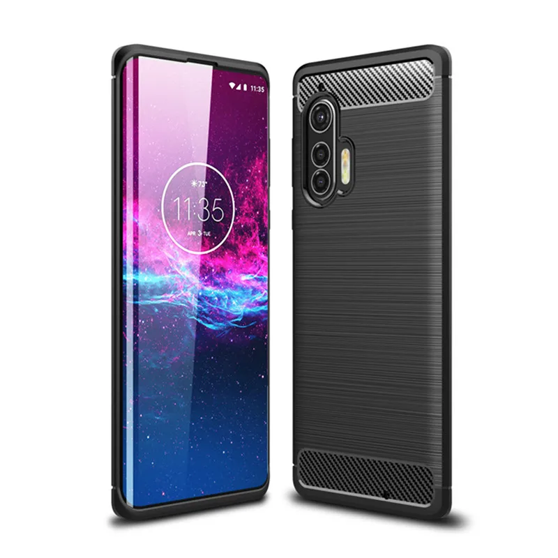 Для Motorola Edge Plus чехол для бампер из углеродного волокна задняя крышка Moto + Чехлы