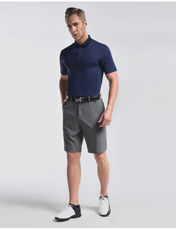 Качественные мужские шорты для гольфа спортивные шорты для активного отдыха однотонные темно-синие, хаки мягкие эластичные дышащие летние шорты для гольфа it