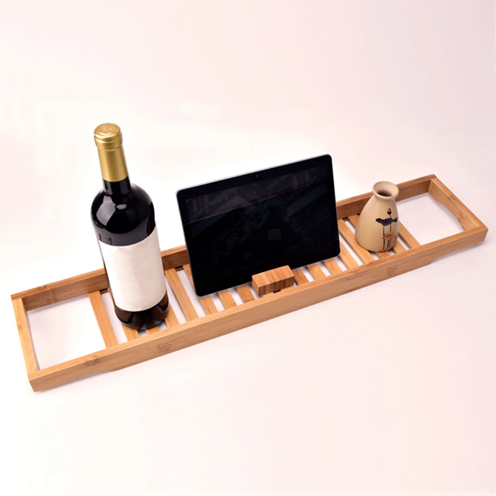 Nonslip Bottom Bathtub Tray Wine Glass Book Holder Bamboo Bath Shelf Caddy Bathtub Rack Support Storage Bathroom Accessories Bathtub Trays Aliexpress