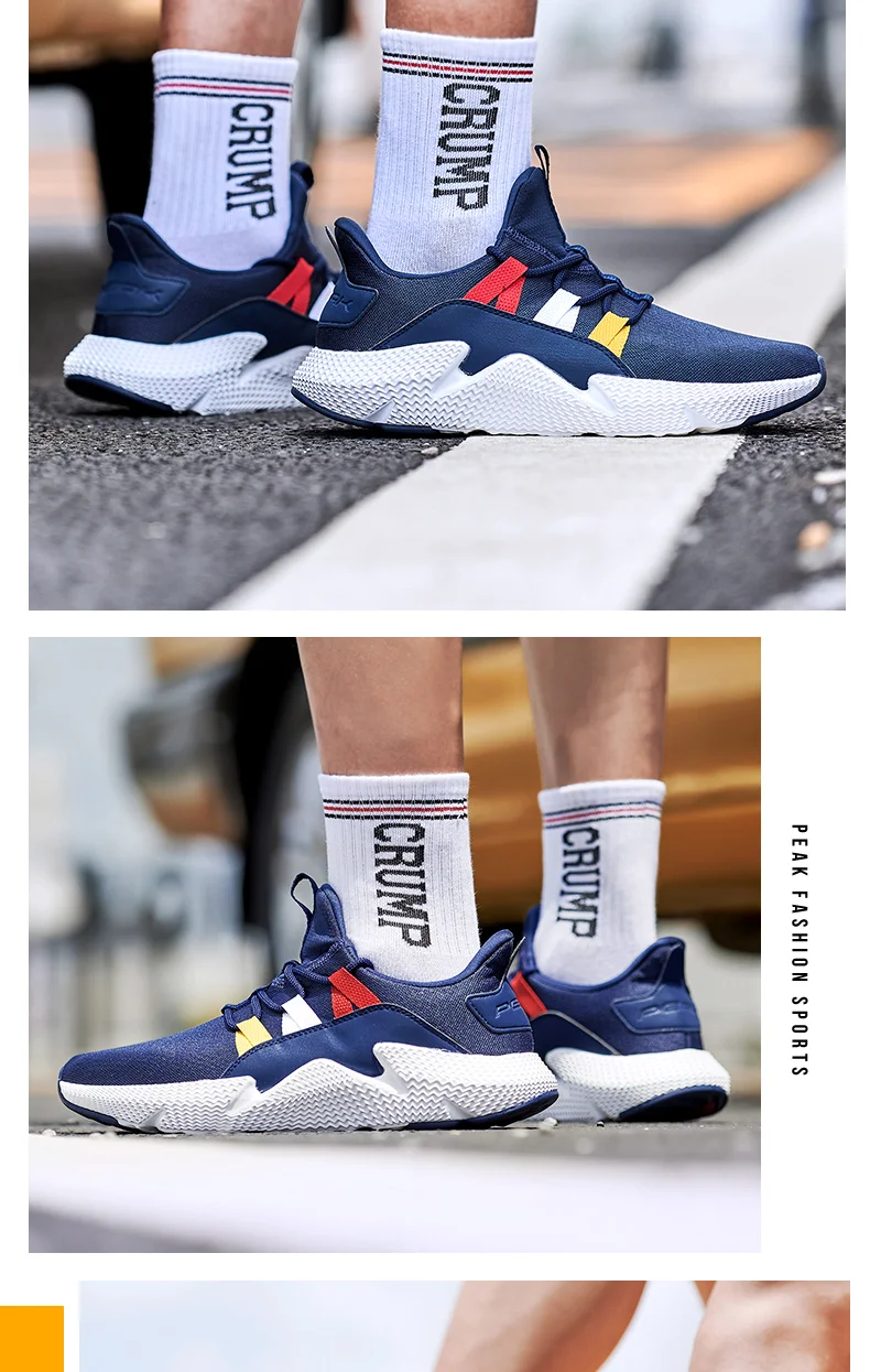 Peak Men Walking Shoes Comfortable Breathable Mesh Casual Sports Shoes Youth Lifestyle Fashion Street Shoes Sneakers