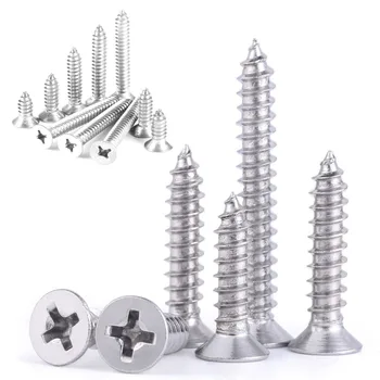 

A2 Stainless Steel Chipboard Wood Screws Fully Threaded Pozi Fasteners M3 M4 M6 Philip Cross Countersunk Head Screw Self Taping