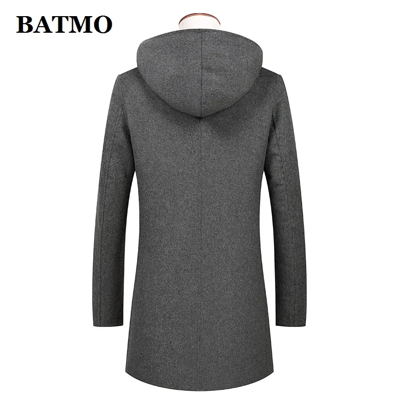 BATMO, Новое поступление, высокое качество, шерсть, плед, с капюшоном, Тренч для мужчин, двухсторонняя одежда, шерстяные куртки для мужчин, 1934