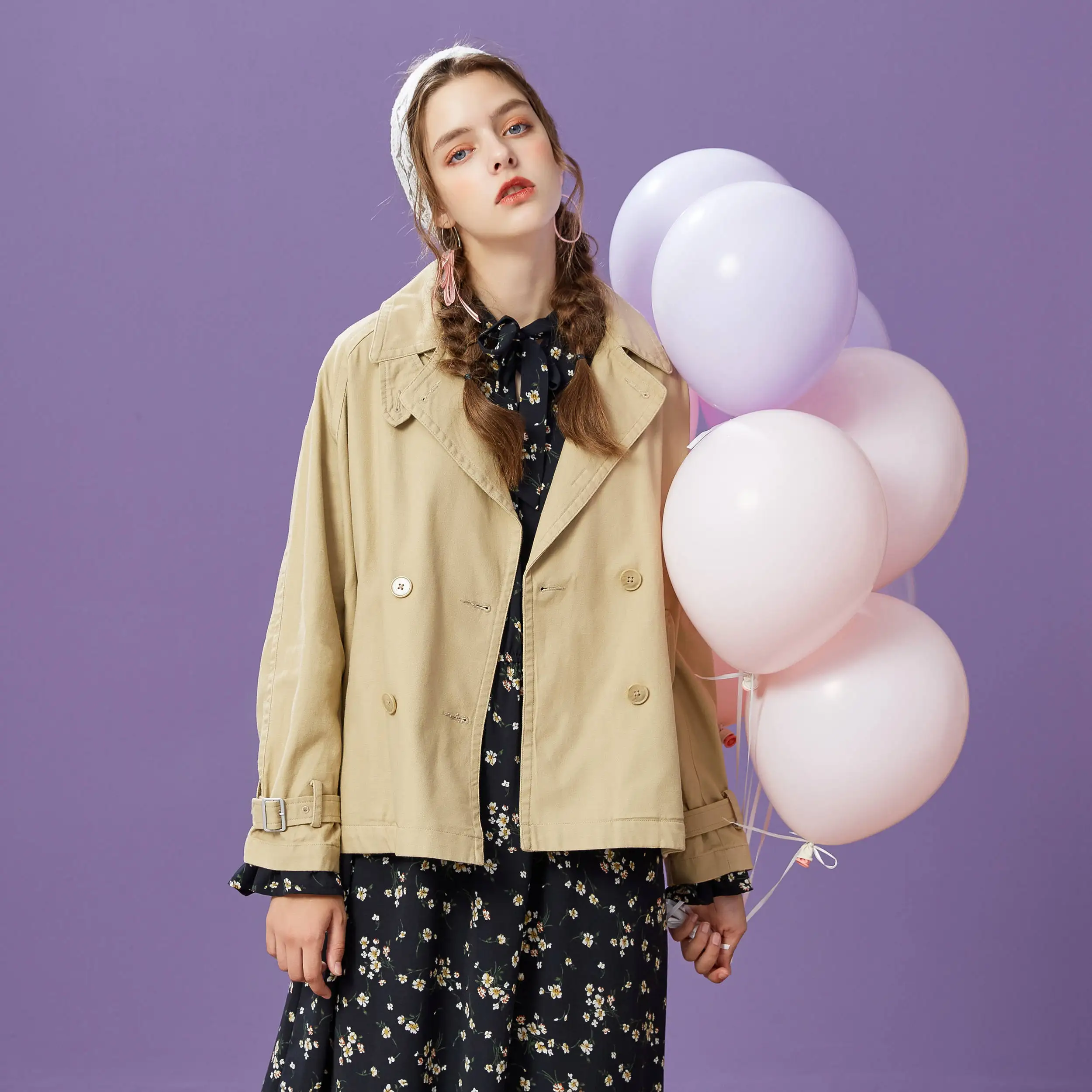 Goedkoop Metersbonwe 2019 Mode Korte Geul Vrouwelijke Windjack Jas Vrouwen Herfst Casual Trench Office Lady Jas Vrouwelijke Uitloper