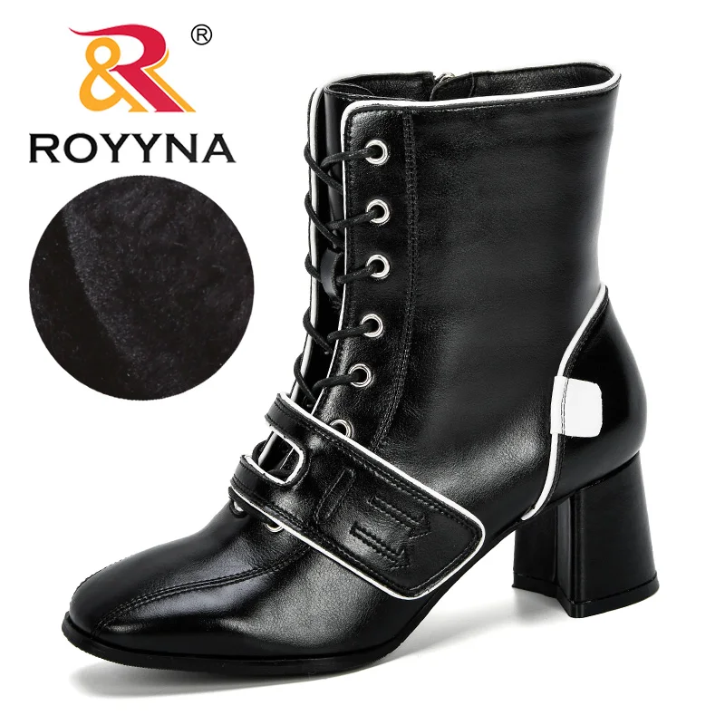ROYYNA 2019 новый дизайн популярный стиль сапоги до середины икры Женская Зимняя мода