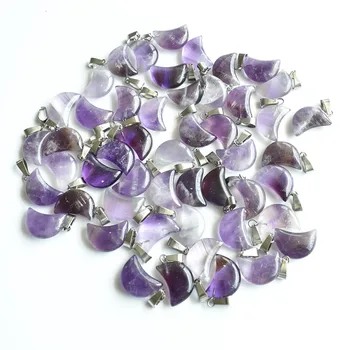 

Fashion high quality natural stone crescent moon shape charms pendants for DIY jewelry making Wholesale 30pcs/lot free shipping
