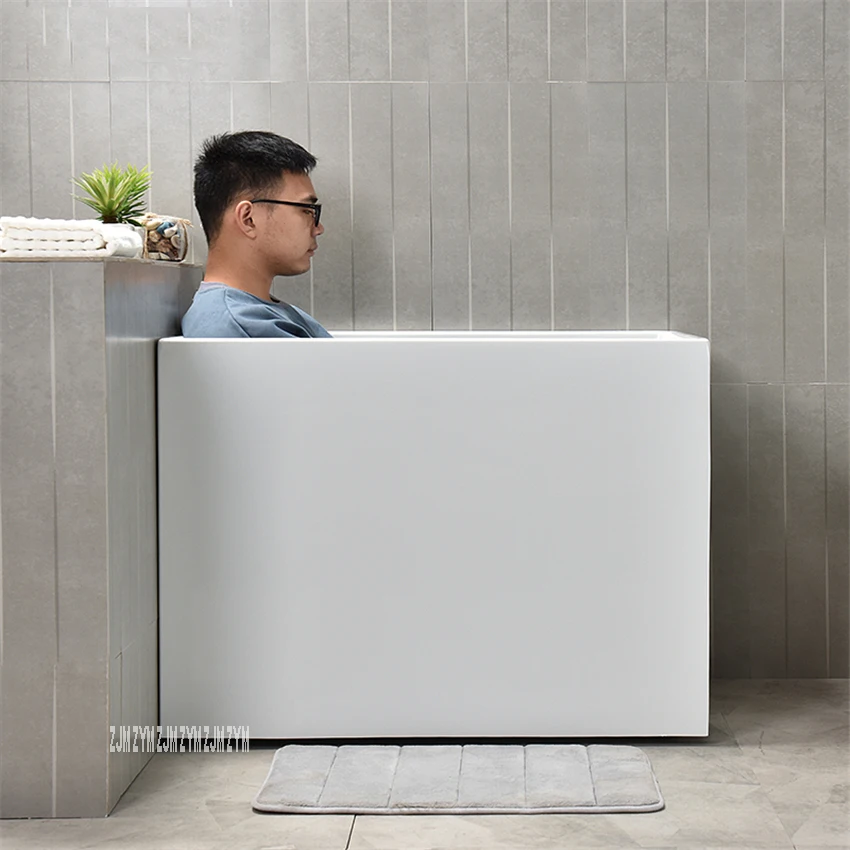 JJ-3062 1.2m Adult Acrylic Household Bathtub rectangle deepen Freestanding Tub Modern apartment Bathroom Bathtub without faucet