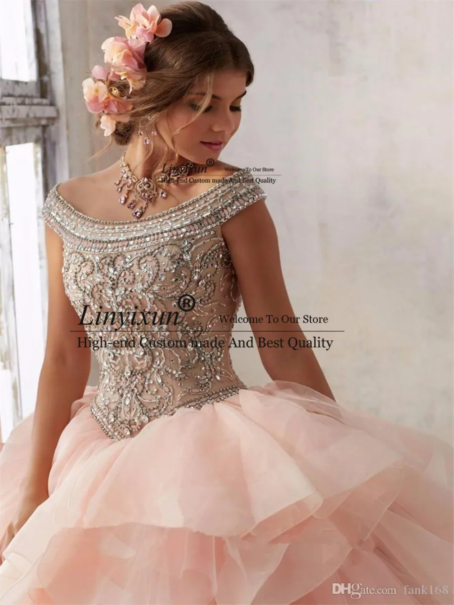 Quinceanera Scoop Neck Ball Gown Blue Quinceanera Dresses Luxury Beaded Sequined Debutante Dresses 15 Years