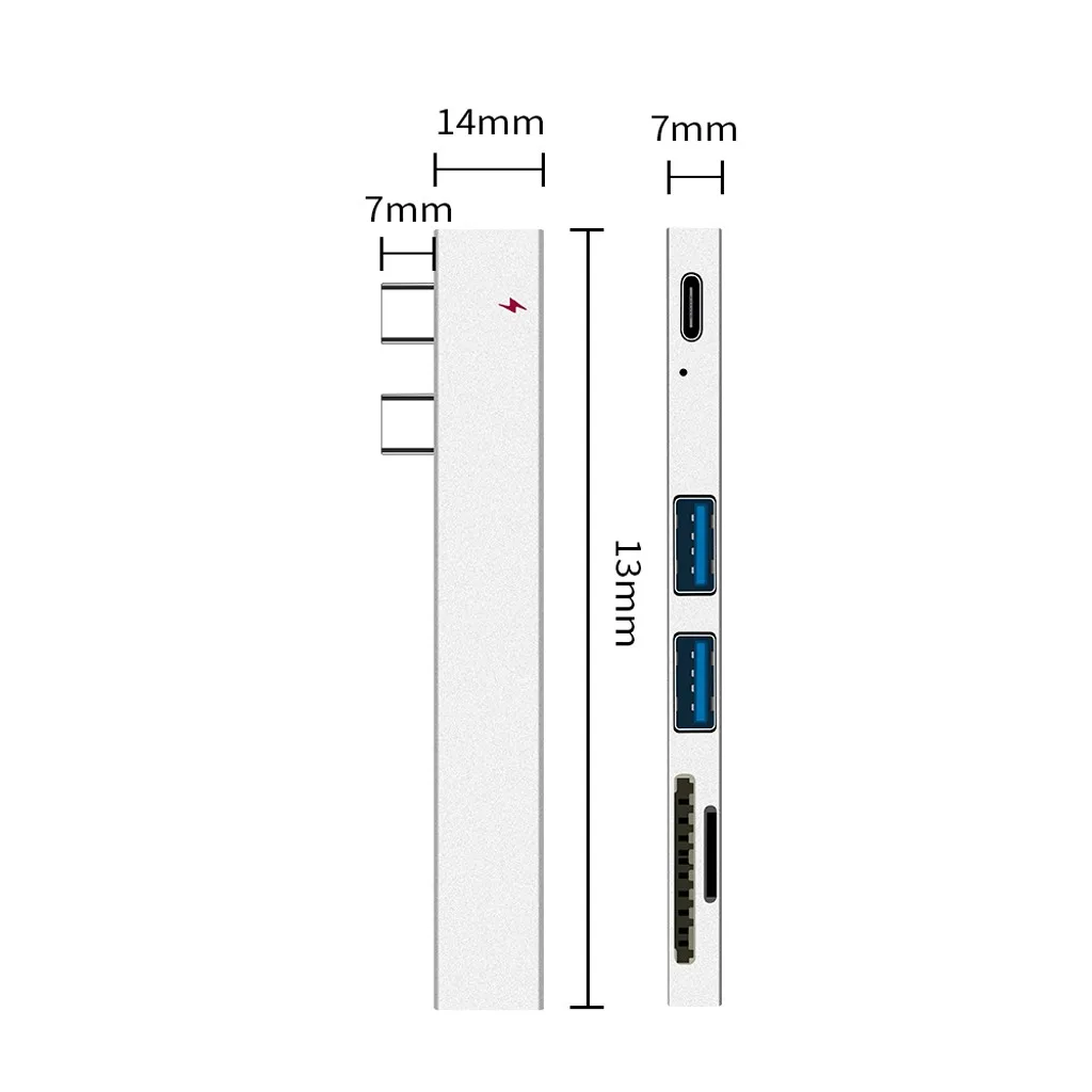 USB C концентратор двойной тип C адаптер док-станция с USB PD зарядное устройство SD/TF слот для ПК кард-ридер мини SDHC SD TF карта MicroSD SDHC разъем