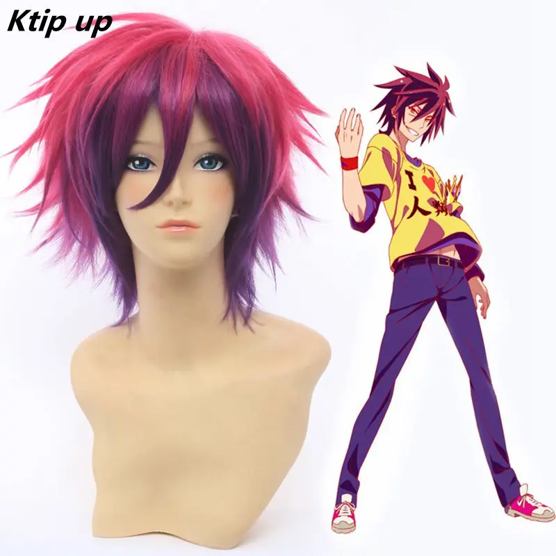 

Ktip Up 30cm Multi-Color Short Fluffy Layered No Game No Life Sora Synthetic Wig Cosplay Costume Wig Heat Resistance Fiber