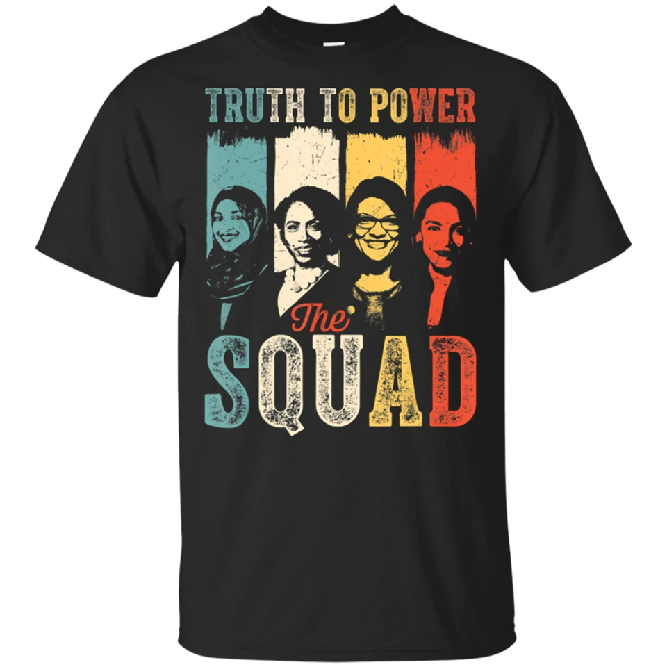 Мужская футболка с забавным дизайном Винтажная надписью True To Power Squad Aoc Tlaib Ilhan Ayanna