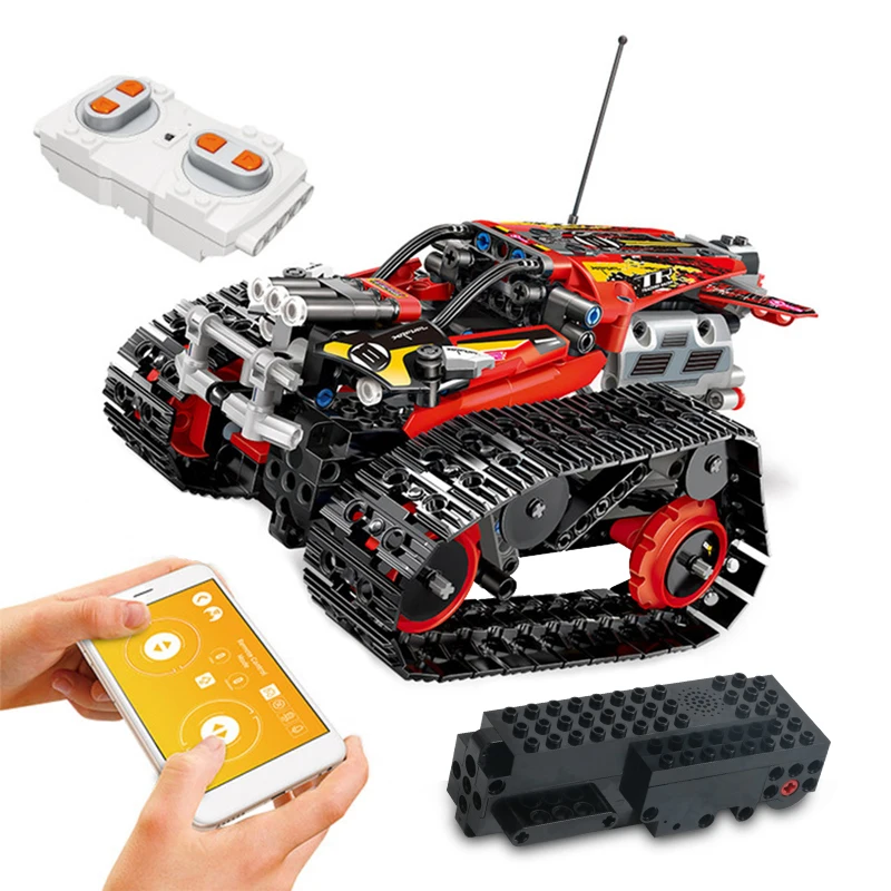 

391pcs APP Remote Control Car Model Bricks Technic RC Tracked Stunt Racer Model Building Assembly Blocks Toy For Children Gift