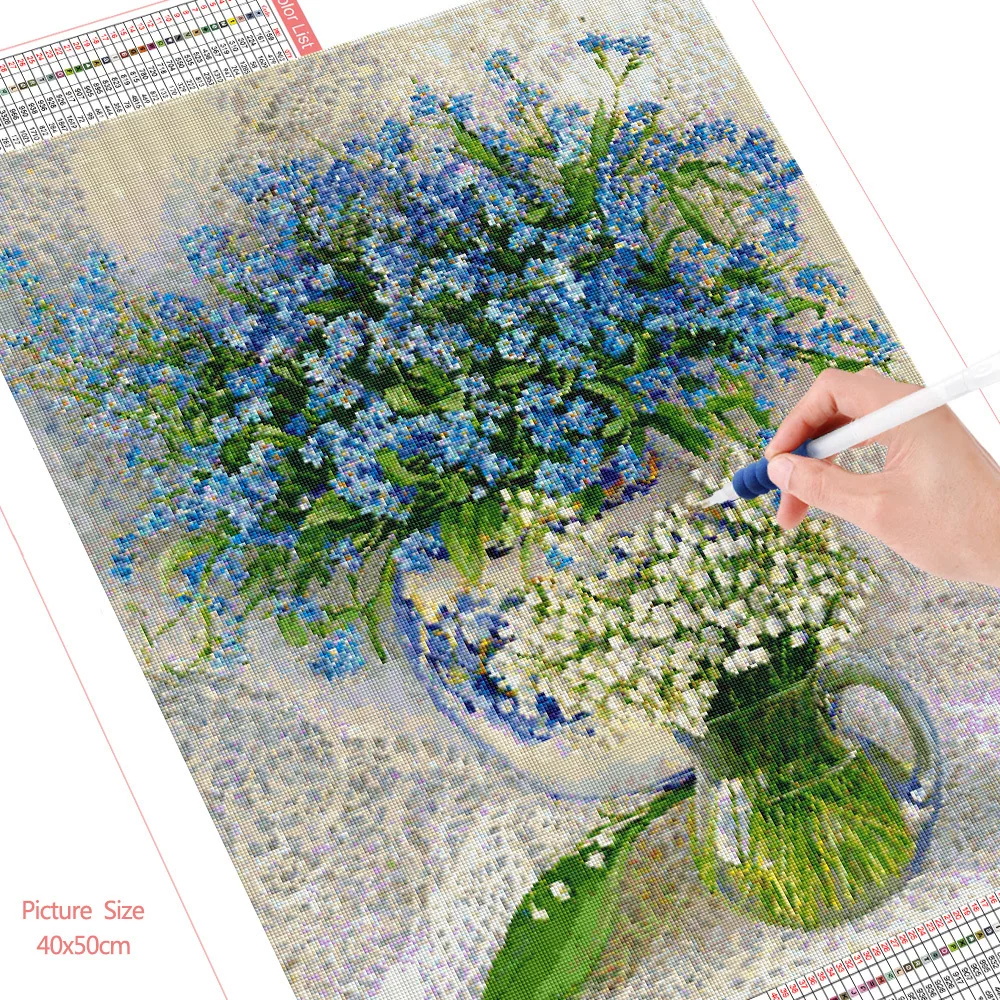 HUACAN 5D DIY Алмазная вышивка цветы Полные комплекты Полный Круглый Алмазный вазы украшения для дома набор для творчества картины из алмазной мозайки