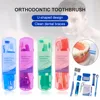 8Pcs Orthodontic Dental Care Kit Set Braces Toothbrush/Foldable, Dental Mirror, Interdental Brush and More with Carrying Cases