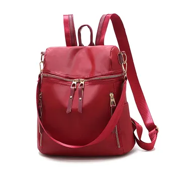 

Ladies Backpack Casual Mature Female Multifunctional Bag Anti-wear Youth Cloth Back Pack Lightness Black Red