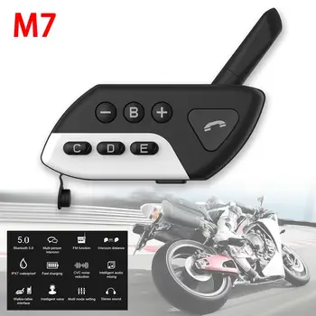 

Waterproof M7 Multi BT Interphone Full Headsets Motorcycle Bluetooth Helmet Intercom Intercomunicador Moto Interfones Headset FM