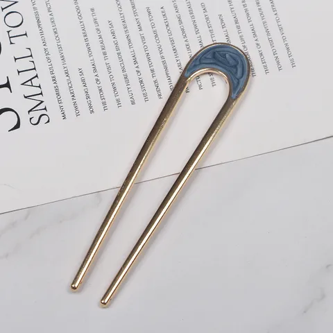 Metal Hair Sticks for Women Shell Hair Clip Pins Minimalist U Shape Girls Hairpins Hair Bun Maker Headwear