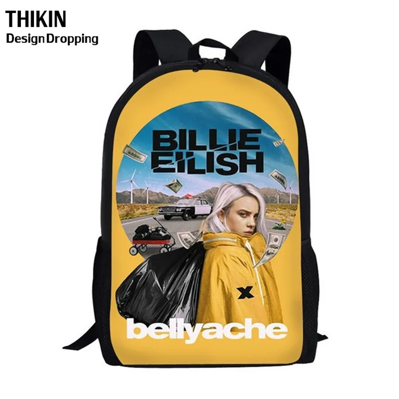 THIKIN Новые 3 шт./набор Billie Eilish школьные сумки для подростков мальчиков и девочек хип-хоп детский школьный рюкзак Rapper Женская Повседневная сумка - Цвет: as picture