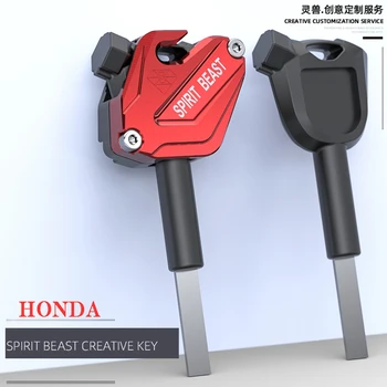 Spirit Beast Motorcycle Key Cover Shell Case For Honda 110cc Refit Accessories CNC Aluminum Scooter Key Head Cover Shell spirit beast motorcycle accessories stainless steel cover decorations shock absorber cover car styling motor protective cover