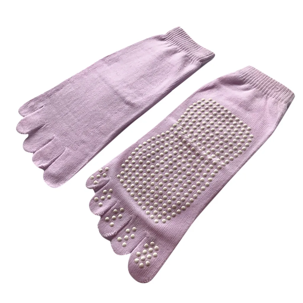 Light Purple KLV мужские 1 пара мужские wo мужские сетка Meias спортивные носки с отдельными пятью пальцами ног повседневные хлопковые одноцветные носки горячая Распродажа удобные - Цвет: Light Purple
