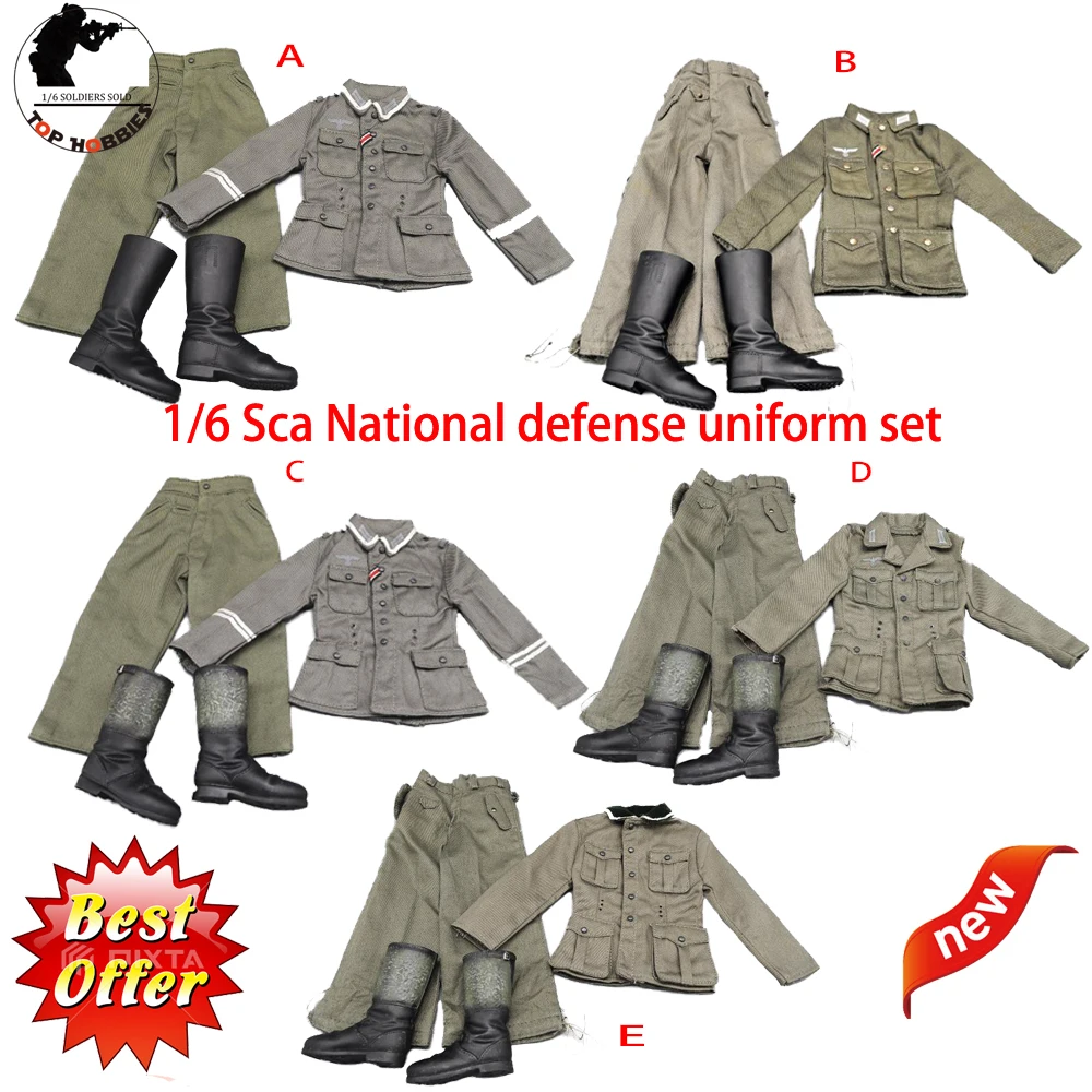 1/6 scale German Jacket Defence uniform Coat Clothes Fit 12"Soldier Figure WW2 
