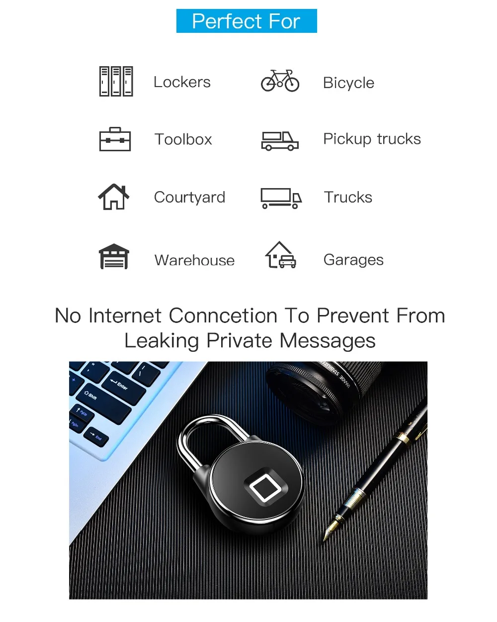 Bluetooth перезаряжаемый Умный Замок без ключа с защитой от отпечатков пальцев IP66 водонепроницаемый Противоугонный замок для безопасности дверной замок для багажа