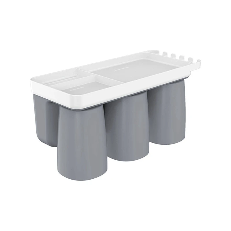

Magnetic Adsorption Inverted Toothbrush Holder with Cup Wall Mount Makeup Toothpaste Bathroom Storage Bathroom Accessories Set