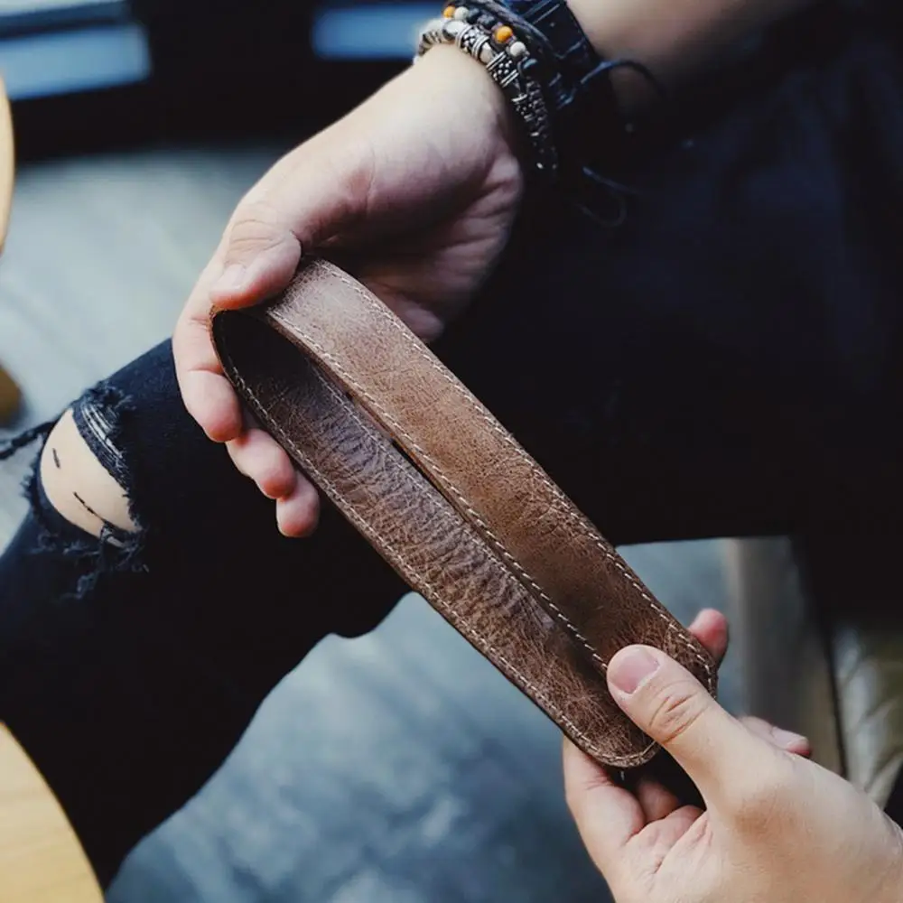 

Hand Made Genuine Leather Sling Shoulder Strap Belt Brown For Camera Ricoh Leica Fuji Sony Canon Nikon Olympus