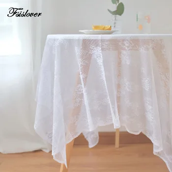 

FSISLOVER Deco Embroidery Table Cloth Lace Tablecloth Floral Table Cover Dining Table Cover Obrus Tafelkleed mantel mesa nappe
