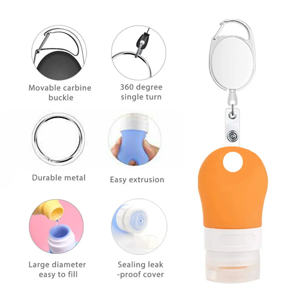 

Hand Washing Comestic Empty Refillable Bottles Outdoor Travel Accessory Lotion For Shampoo Mini Liquid Silicone With Hook
