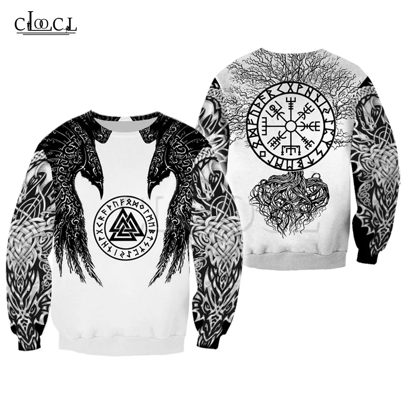 CLOOCL новейшая мода для мужчин Viking Tattoo 3D принт Harajuku Толстовка отдыха толстовка на