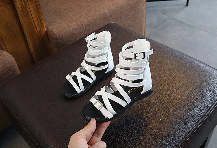 summer High-top children's sandals Cool boots girls fashion wild open toe flat princess sandals kids casual beach shoes
