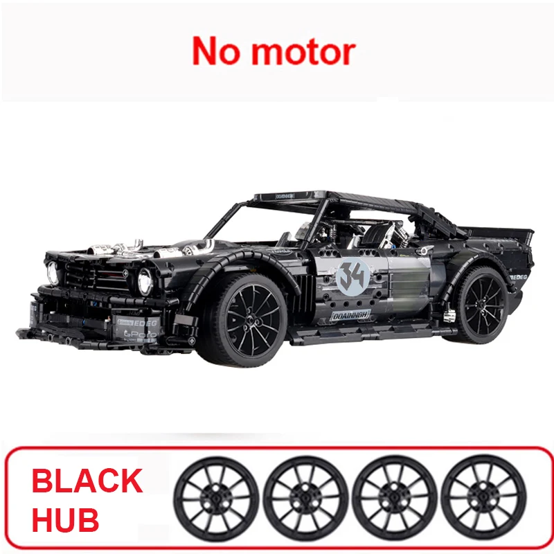 NO BOX 23009 Новинка 1965 Ford Mustang Hoonicorn гоночный автомобиль Ft Technic 20102 MOC-22970 строительные блоки кирпичи детские развивающие игрушки подарки - Цвет: NO BOX