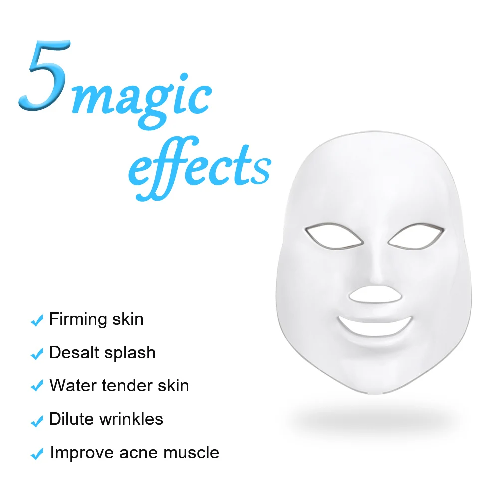 Beauty Photon LED Facial Mask Therapy 7 Colors Light Skin Care Rejuvenation Wrinkle Acne Removal Face Beauty Spa Face Masks