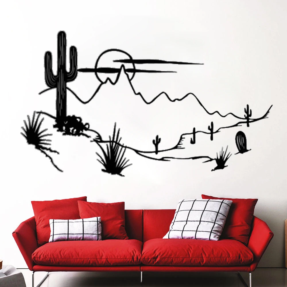 

Desert Scenery Cactus Collection Wall Decals Vinyl Creative Interior Decor Plant Desert Nature Flower Stickers For Room DW20834