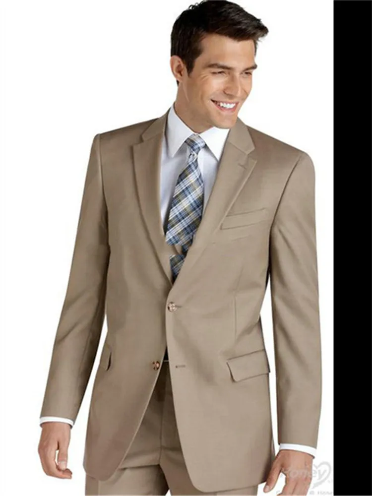 

Men Suit Latest Coat Pant Designs Khaki Men Suit Formal Slim Fit Blazer Masculino Simple Gentle Prom Groom Wedding Tuxedo