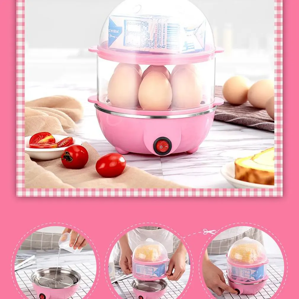 Многофункциональная двухслойная Пароварка домашняя Автоматическая яйцеварка мини-машина для завтрака из нержавеющей стали Пароварка для яиц
