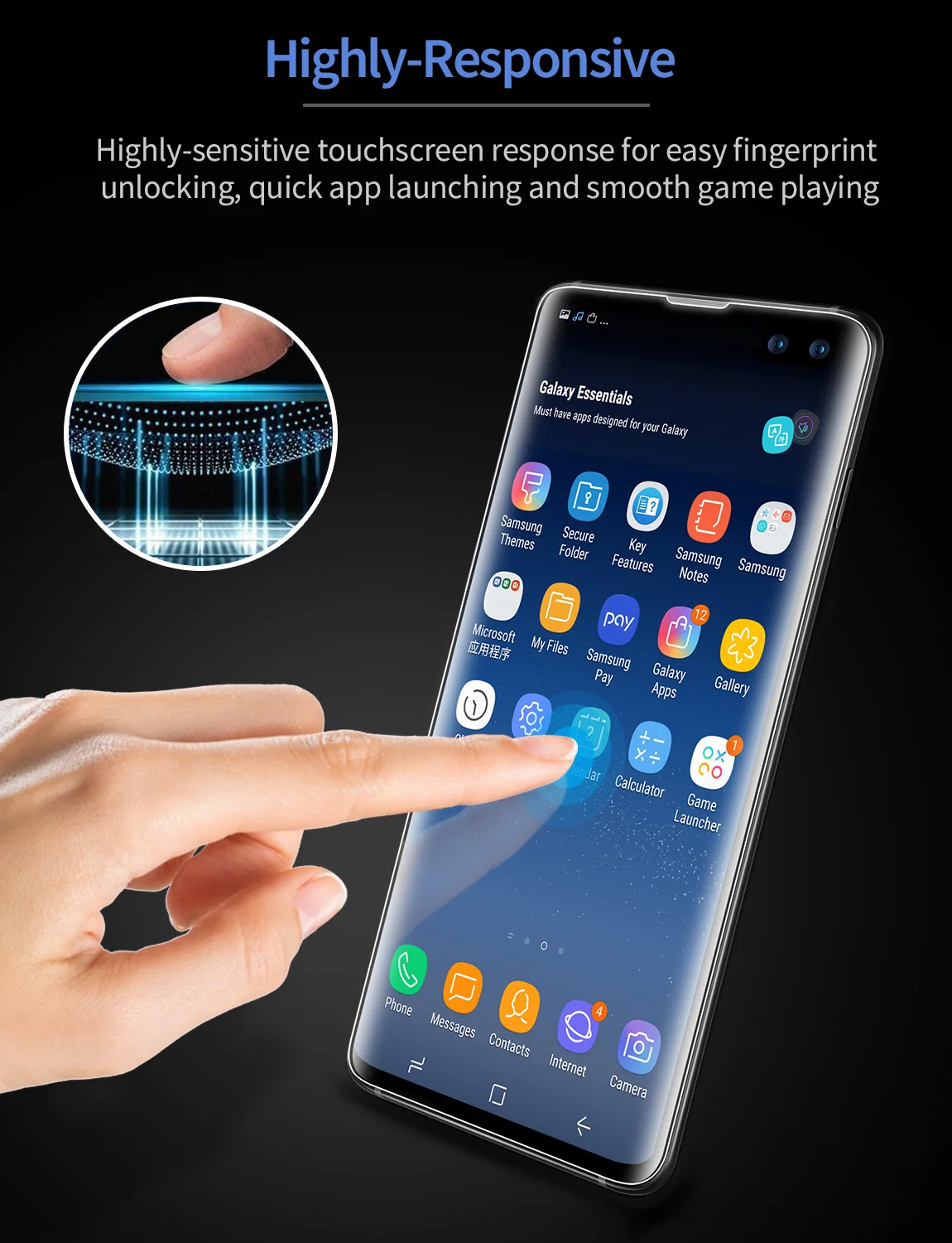 2 шт./лот ESR Защита экрана для Samsung Galaxy S10 полное покрытие мягкая TPU кристально