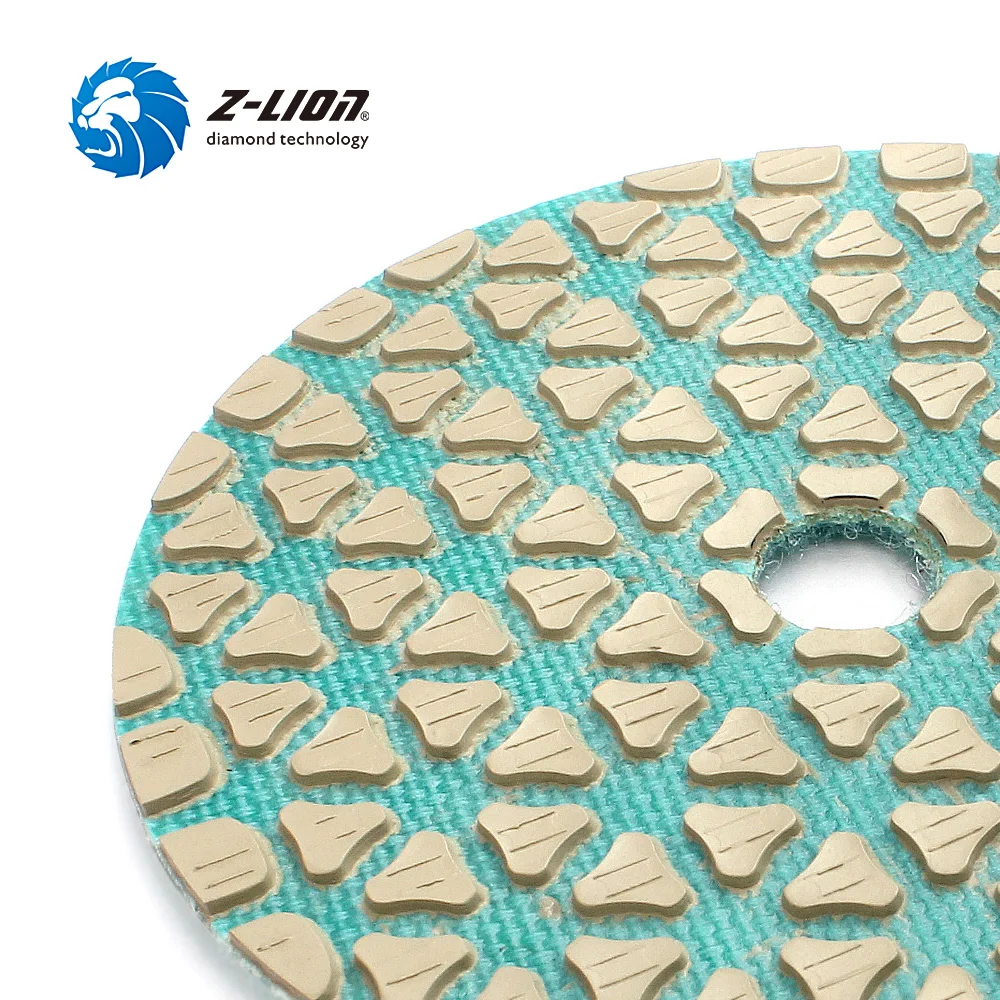 Z-LION 3pcs 4" Dry Diamond Polishing Pads 100mm Flexible Sanding Discs New Design Marble Granite Stone Tile Grinding Wheels